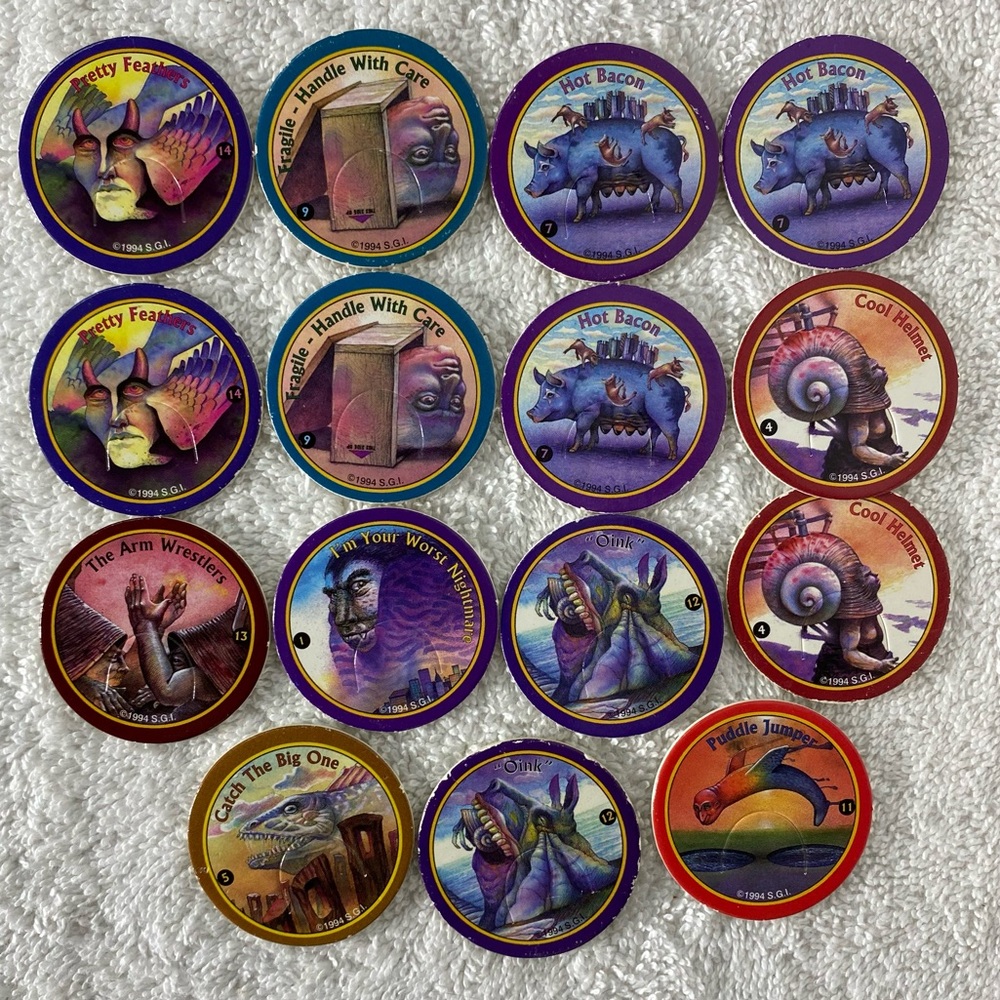 Vintage 1990’s Collectible S.G.I. I’m Your Worst Nightmare Fantasy POGs x15